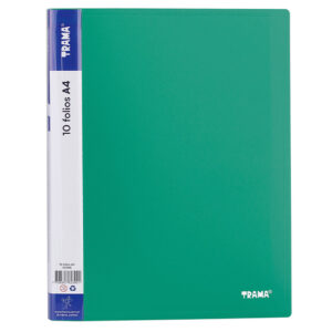 CARPETA TRAMA CON 10 FOLIOS A4 VERDE PASTEL