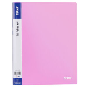 CARPETA TRAMA CON 10 FOLIOS A4 ROSA PASTEL